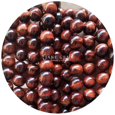 Alışveriş Alışveriş Doğal Taş Yuvarlak Çıplak Boncuklar 8mm Kaplan Gözü Çıplak Boncuklar Gül Kırmızı Kaplan Gözü Yuvarlak Boncuklar Mücevherler için Aralıklar