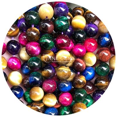 Alışveriş Alışveriş Doğal Taş Yuvarlak Çıplak Boncuklar 8mm Kaplan Gözü Çıplak Boncuklar Gül Kırmızı Kaplan Gözü Yuvarlak Boncuklar Mücevherler için Aralıklar