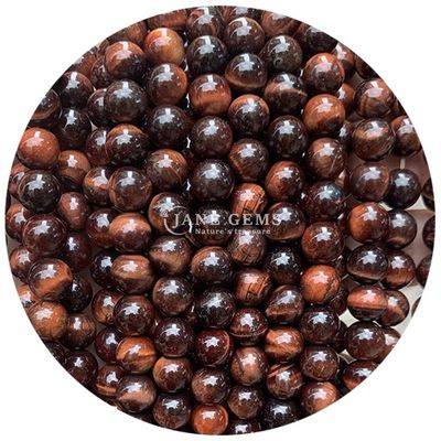 Alışveriş Alışveriş Doğal Taş Yuvarlak Çıplak Boncuklar 8mm Kaplan Gözü Çıplak Boncuklar Gül Kırmızı Kaplan Gözü Yuvarlak Boncuklar Mücevherler için Aralıklar