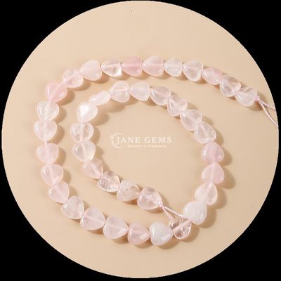 Gül Kuvars Karnelian Gem Bead Doğal Kristal Kalp Şekli Taş Çıkarılmamış İnci Dalları Bilezikler İçin