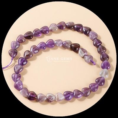 Akvamarin Ametist Gem Bead Doğal Kristal Kalp Şekli Taş Çıkarılmamış İnci Dalları Bilezikler İçin