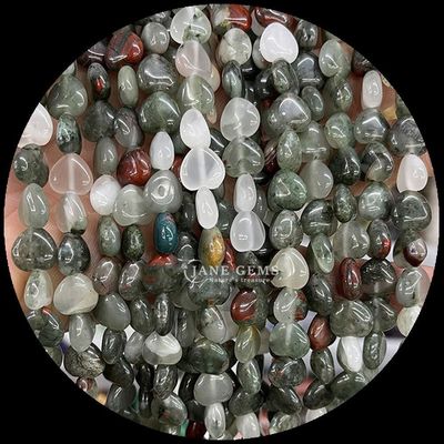 Akvamarin Ametist Gem Bead Doğal Kristal Kalp Şekli Taş Çıkarılmamış İnci Dalları Bilezikler İçin