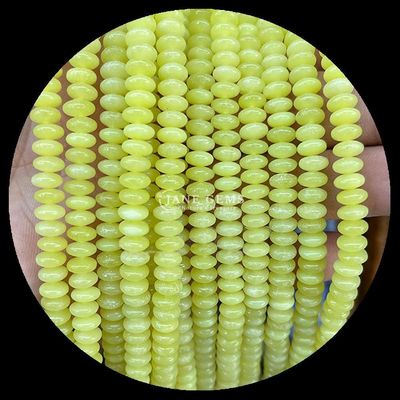 Limon Yeşim Amazonite Gem Bead Doğal Kristal UFO Şekli Taş Çıkarılmamış Mermi Dişleri Bilezikler İçin