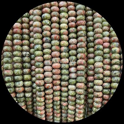 Şanslı Yeşim Lava Taşı Gem Mermi Doğal Kristal Abacus Şekli Taş Bilezikler İçin Sıvı Mermi Fileri