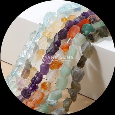 Fluorite Amazonite Gem Bead Doğal Kristal Çift Taş Çarpık Taş Bilezikler için gevşek boncuk iplikleri