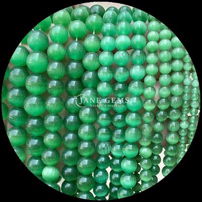 Yuvarlak Şekil Gem Bead Renkli Mavi Yeşil Turuncu Renkli Kedim Gözleri Kulüpler için gevşek boncuk telleri