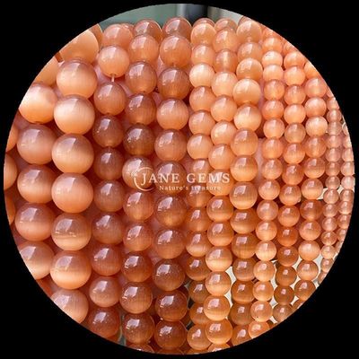 Yuvarlak Şekil Gem Bead Renkli Mavi Yeşil Turuncu Renkli Kedim Gözleri Kulüpler için gevşek boncuk telleri