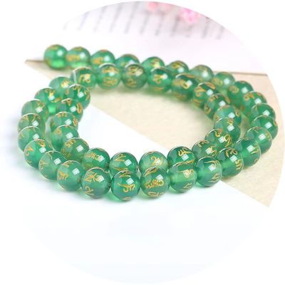 Altı Karakterli Mantra Agate Çıkarsız İnciler DIY Eşyalar Yapma İçin Ruhani Şifa Taşı