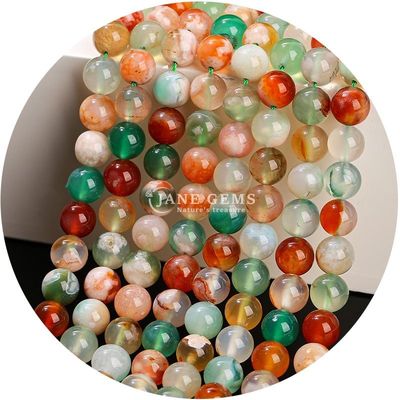 Doğal yuvarlak pürüzsüz karışım agat gevşek boncuklar DIY için yapımcılık ve mücevher makinesi