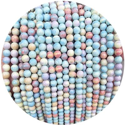 Doğal Agates Taş İnciler Yumuşak Yuvarlak Sıfır Uzay İnciler Mücevher Yapım DIY Bilezikler