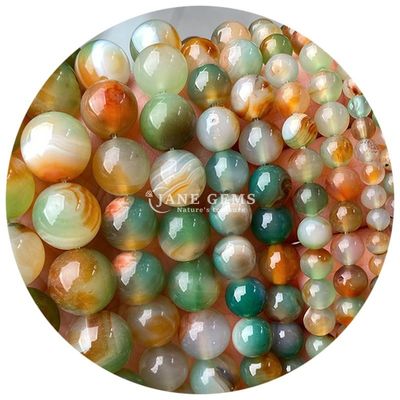 Doğal Agates Taş İnciler Yumuşak Yuvarlak Sıfır Uzay İnciler Mücevher Yapım DIY Bilezikler