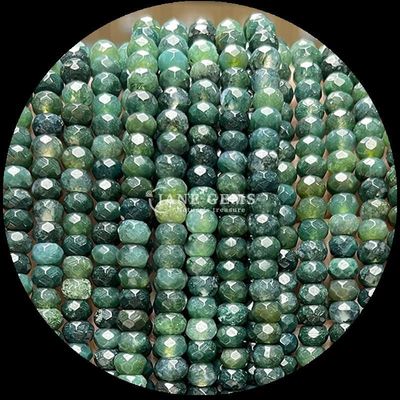 Hint Agate Yeşil Nokta Doğal Gemstone Bead Strands Doğal Gemstone Faceted Abacus Beads Custom Gifts için