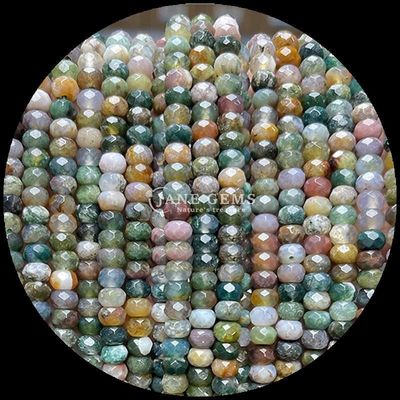 Hint Agate Yeşil Nokta Doğal Gemstone Bead Strands Doğal Gemstone Faceted Abacus Beads Custom Gifts için