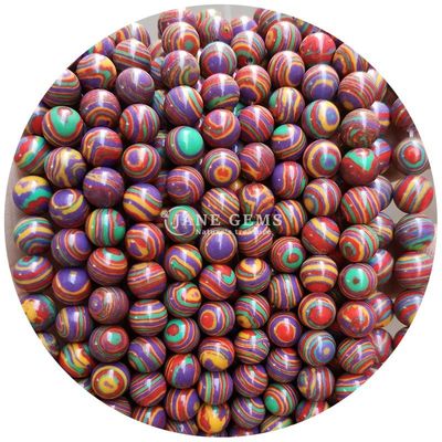 Malakit boncukları taklit Malakit taş boncukları yuvarlak gevşek taş boncukları DIY mücevher için
