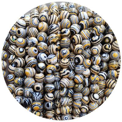 Malakit boncukları taklit Malakit taş boncukları yuvarlak gevşek taş boncukları DIY mücevher için