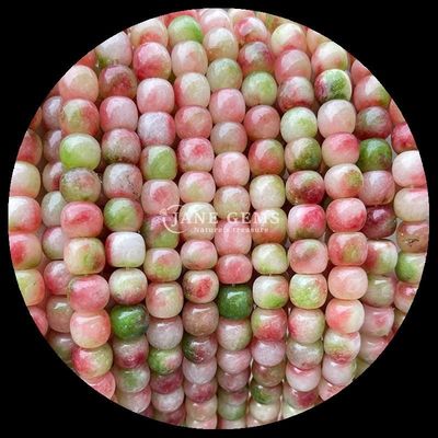 Gems Bead Rose Quartz Ice Green Jade Natural Crystal Gemstone Apple Shape Loose Bead Strands için Mücevher Yapımı