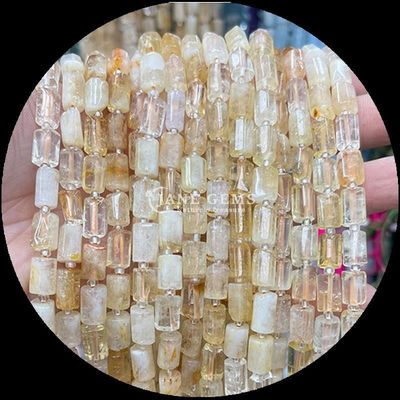 Gem Bead Doğal Kristal Çilek Kuvars Gemstone Yüzlü Silindir Şekli Yumuşak Mercekler Mücevher Yapımı için