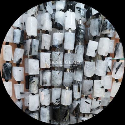 Gem Bead Doğal Kristal Apatit Rodonit Gemstone Yüzlü Silindir Şekli Sıfır İnci Yapımcılık için İnci Dişleri