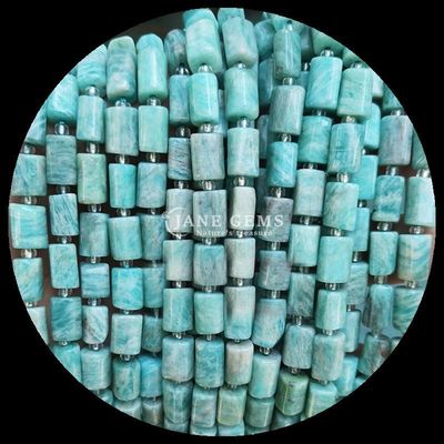 Gem Bead Natural Crystal Aquamarine Prehnite Gemstone Yüzlü Silindir Şekli Sıfır İnci Yapımcılık için Bead Strands