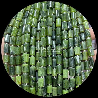 Gem Bead Natural Crystal Aquamarine Prehnite Gemstone Yüzlü Silindir Şekli Sıfır İnci Yapımcılık için Bead Strands