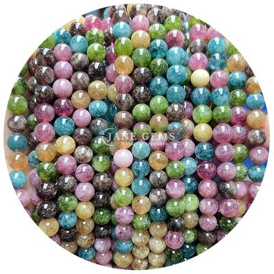 Karışık Yuvarlak Yeşim Çalcedony Taş İnciler Şifa Kristal Doğal Taş Sıvı İnciler DIY Mücevher Yapımı