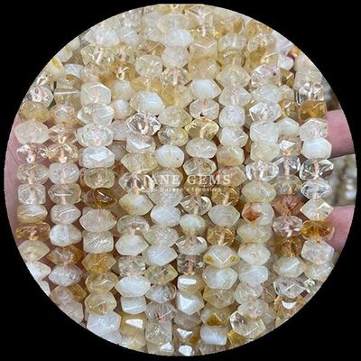 Gem Bead Natural Crystal Citrine Rose Quartz Gemstone Düzensiz Çökmüş Şekil Sıfır İnce Yapım için Işıklar