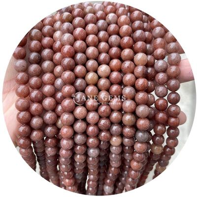 Doğal Sıvı Taş Tırnak Taş Pembe Aventurine Yuvarlak Yumuşak DIY Mücevher Yapımı için