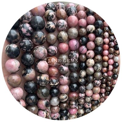 Doğal Siyah Çizgi Rhodochrosite Mücevher için mücevherler Yapım DIY Bilezikler
