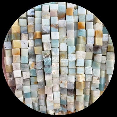 Doğal Güney Yeşim Amazonite Kare Şekil Gemstone Bead Strands için DIY Mücevher ve Şifa Enerjisi