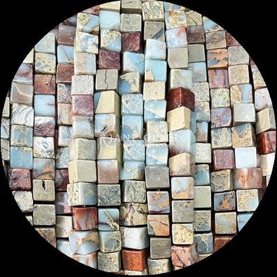 Doğal Güney Yeşim Amazonite Kare Şekil Gemstone Bead Strands için DIY Mücevher ve Şifa Enerjisi