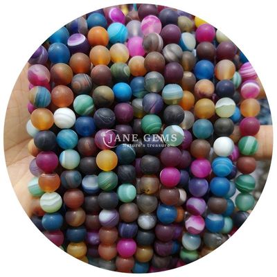 Dondurulmuş Agate Mat Loose Beads Doğum günü hediyeleri için el yapımı yarı bitmiş ürünler