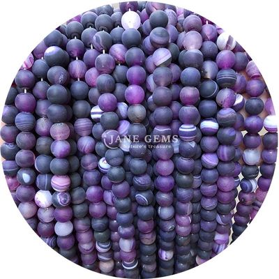 Doğal Kırmızı Çizgili Agat Boncukları Sardonyx Agat Mat Yuvarlak Yumuşak Boncuklar Mücevher Yapımı İçin