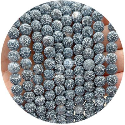 Dondurulmuş Şifa Mat Yuvarlak Boncuklar DIY Hediye için Yarım Hazır Ürünler El Yapımı Mücevher