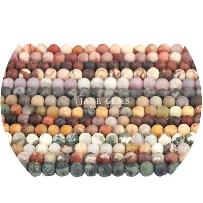 Dondurulmuş Şifa Mat Yuvarlak Boncuklar DIY Hediye için Yarım Hazır Ürünler El Yapımı Mücevher