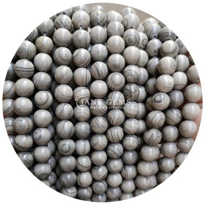 Yumuşak Yuvarlak Mor Ahşap Tahıl Taşı Doğal Yumuşak Değerli Taş Mücevher Yapımı için Taş Boncukları