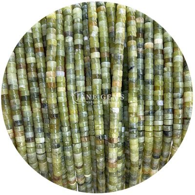 Mücevher yapımı için doğal kristal mücevherden yapılan Kiwi Jasper Unakite gevşek boncukları