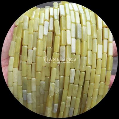 Doğal mücevher mermi dikdörtgen şekli Limon Yeşim Howlite DIY için gevşek iplikler