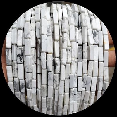 Doğal mücevher mermi dikdörtgen şekli Limon Yeşim Howlite DIY için gevşek iplikler