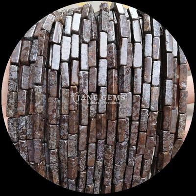 Doğal mücevher mermi dikdörtgen şekli Limon Yeşim Howlite DIY için gevşek iplikler