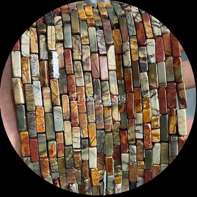 Dikdörtgen Zebra Yasper Lapis Lazuli Değerli Taşlar İncelik Yapımı için gevşek iplikler