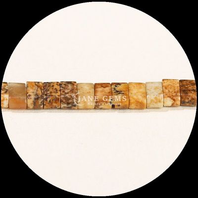 Doğal değerli taş cilalı bitiş küp boncukları Amazonite Resim Yasemin Yumuşak boncuk telleri Mücevher yapımı için