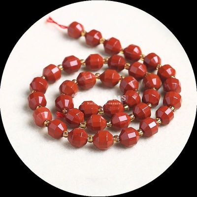 Doğal zeytin şeklinde boncuklar yüzlü gevşek taş boncuklar Kırmızı yeşim Mookite DIY mücevher için gevşek iplikler