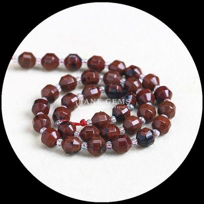 Doğal zeytin şeklinde boncuklar yüzlü gevşek taş boncuklar Kırmızı yeşim Mookite DIY mücevher için gevşek iplikler