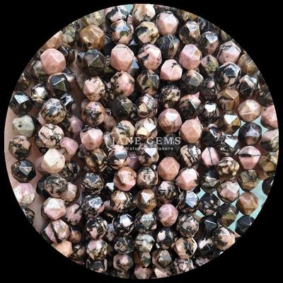 Yüzlü mücevher Doğal elmas şekli Rhodonite Amazonite gevşek iplik boncukları