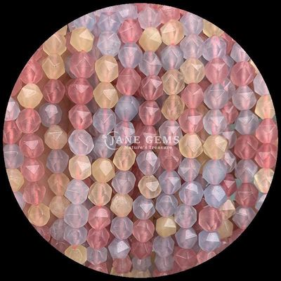 Yumuşak Doğal Elmas Yüzlü Mücevherler Morganit Pembe Aventurine Mücevher Yapımında Yumuşak Teller
