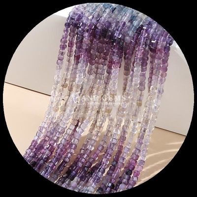 Doğal Taş Polatlı İnce Gemstone Kare Küp Şekli Fluorit Labradorit Mini gevşek İnce iplikler Bilezikler / Kolye