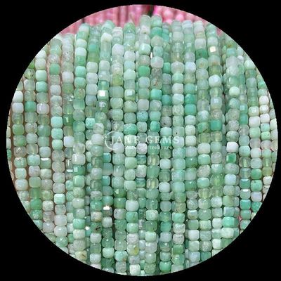 Renkli Mini Küp Gemstone İnciler Pembe Opal ve Yeşil Agat Işıkları DIY Mücevherler