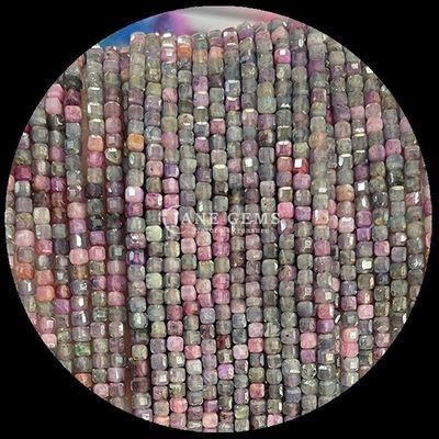 Renkli Mini Küp Gemstone İnciler Pembe Opal ve Yeşil Agat Işıkları DIY Mücevherler