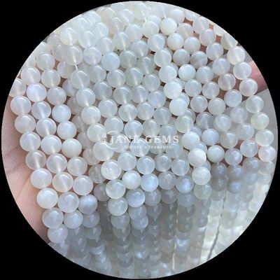 Yuvarlak Kesimli Doğal Taş Ay Taşı Florit Okyanus Yeşim Çubukları DIY Mücevherler için boncuklar