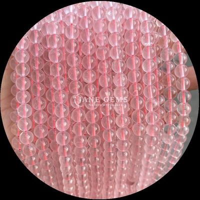 Yuvarlak Şekil Gemstone İnciler Gül Kuvars ve Çilek Kuvars Küpeler için gevşek İnciler